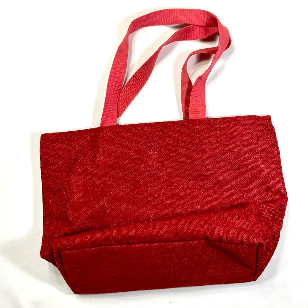 Jute Pocket Tote in Coral Red - Picture 12 of 12